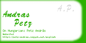 andras petz business card