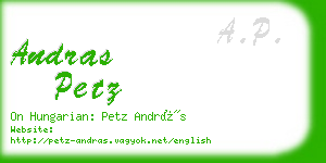 andras petz business card